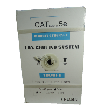 Cable UTP Cat-5e 70% Cobre 305m Ranei - Cable de Red Gris