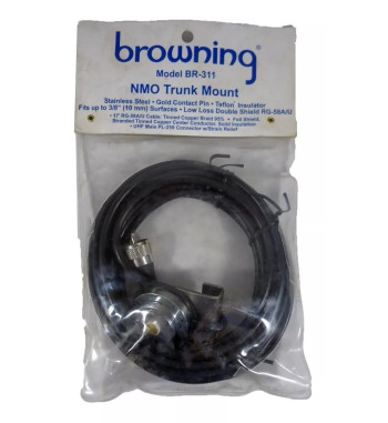 Base Maletera Cromada NMO con Cable RG58 5m y Conector PL259