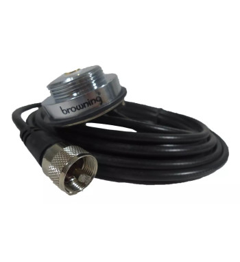 Base Maletera Cromada NMO con Cable RG58 5m y Conector PL259