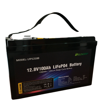 Batería de Litio DeLong 12V 100Ah LiFePO4 con Pantalla LCD Integrada