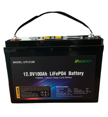 Batería de Litio DeLong 12V 100Ah LiFePO4 con Pantalla LCD Integrada