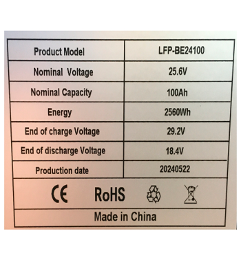 Batería de Litio DeLong 24V 100Ah Rack LiFePO4 Solar / Telecom