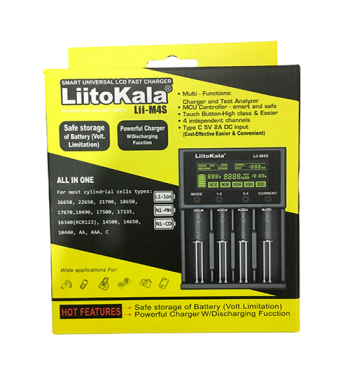 Cargador y Probador de Baterías LiitoKala 4 Ranuras AA AAA Li-ion