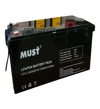 Batería de Litio MUST 24V 200Ah LiFePO4 Solar / Respaldo Industrial