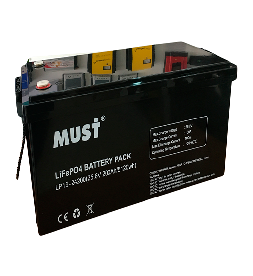 Batería de Litio MUST 24V 200Ah LiFePO4 Solar / Respaldo Industrial