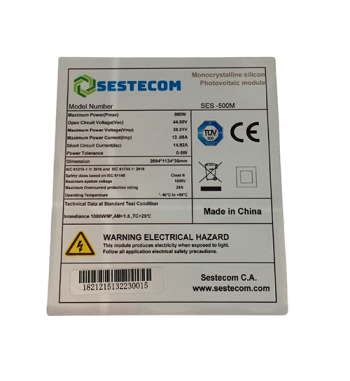 PANEL SOLAR 500W 24VDC MONOCRISTALINO