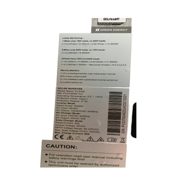 INVERSOR HIBRIDO MUST 6KVA 48V MPPT 110V/220V FASE DIVIDIDA BAJA FRECUENCIA