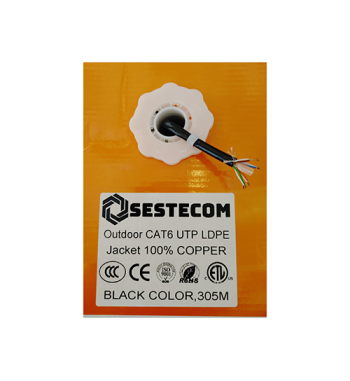 CABLE CAT6 SESTECOM 100% COBRE EXTERIOR NEGRO 305MT CAT6-100