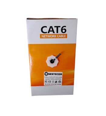 CABLE CAT6 SESTECOM 100% COBRE EXTERIOR NEGRO 305MT DOBLE CHAQUETA CAT6-100DB