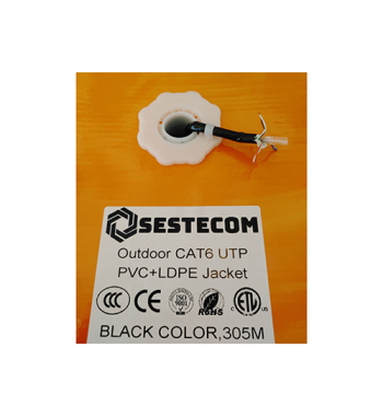 CABLE CAT6 SESTECOM 70/30 EXTERIOR NEGRO 305MT DOBLE CHAQUETA  CAT6-7030DB