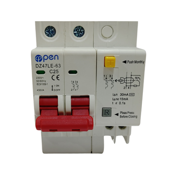 DISYUNTOR DIFERENCIAL DE 25A  DZ47LE-25