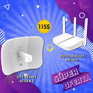 Antenna Ubiquiti Litebeam M5 Router Mercusys Mw325r Sestecom C A